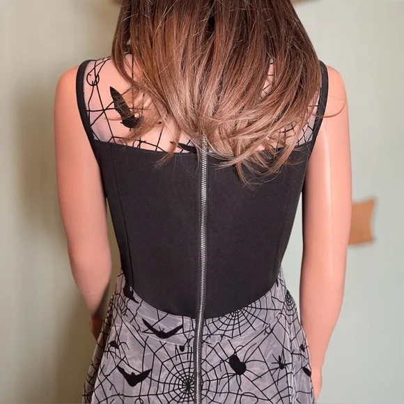 Fit & Flare Goth Dress. Spirit. Cosplay. Gothic. Halloween Costume Party. Size L - Picture 7 of 10